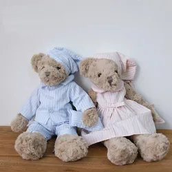 Handmade Bear Plush Toys in Nightgown Nightcap Stuffed Teddy Toy in Pajamas Playmate doll Handmade Classic Bear Lover Doll