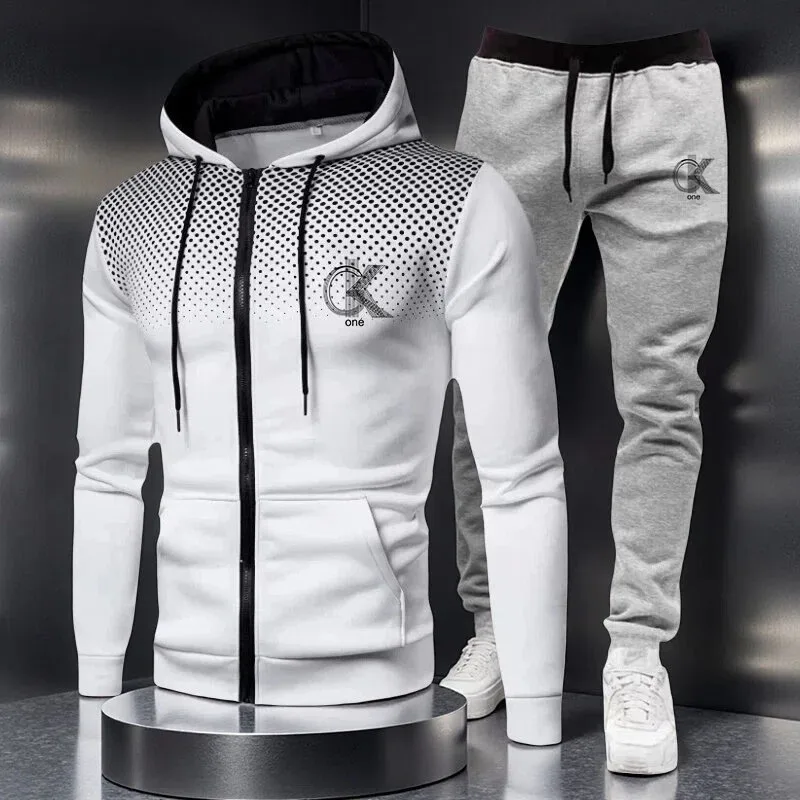 Men's Set Hoodies and Sweatpants Outdoor Casual Wear Fleece Sports Jogging Pullover Suit Male Gym Designer Clothes Men Tracksuit view 5