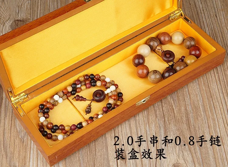 30cm High-grade wood grain long box wider wooden box Buddha bead bracelet pendant pendant brush jewelry collection couple box