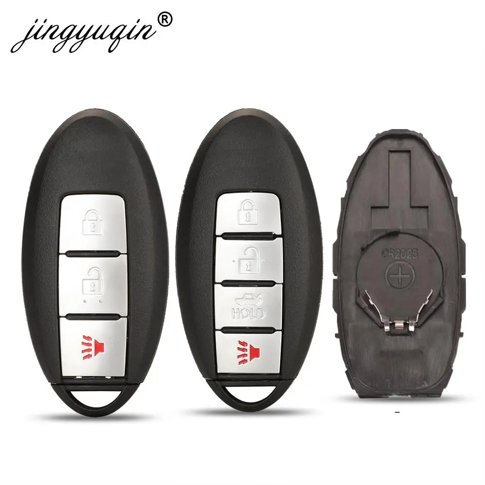 jingyuqin 3/4 Buttons Remote Car Key Shell Case for Infiniti M35 M45 QX56 FX35 FX37 FX50 EX Smart Keyless Fob Cover