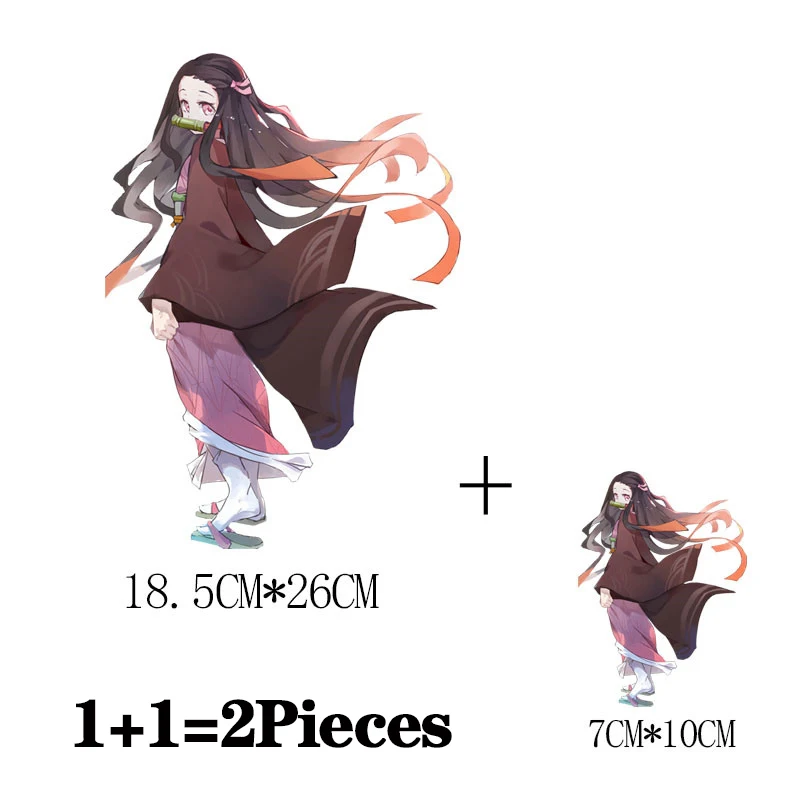 Anime Ironing Demon Slayer Kamado Nezuko Tanjiro Heat Thermal Transfer Printing T Shirt Stickers Iron On Patches For Clothing