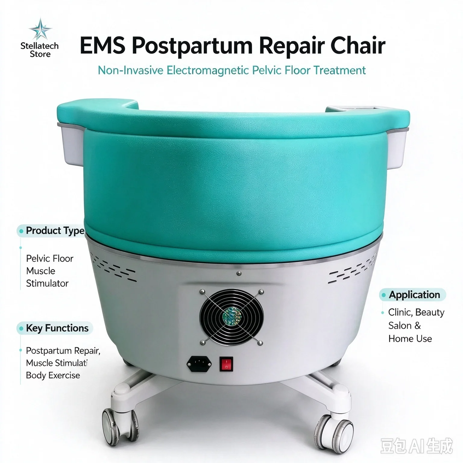 EMS non-invasive electromagnetic treatment for postpartum repair chair, pelvic floor muscle stimulator, exercise machine
