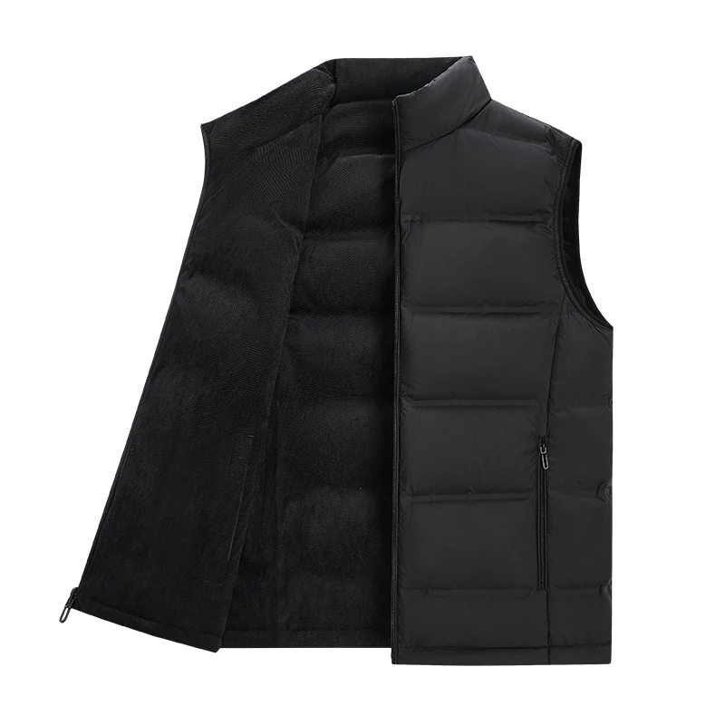 Winter Men White Duck Down Vest Men Warm Windproof Stand Collar Sleeveless Vests Male Pocket Ultralight Waterproof Waistcoat 7XL