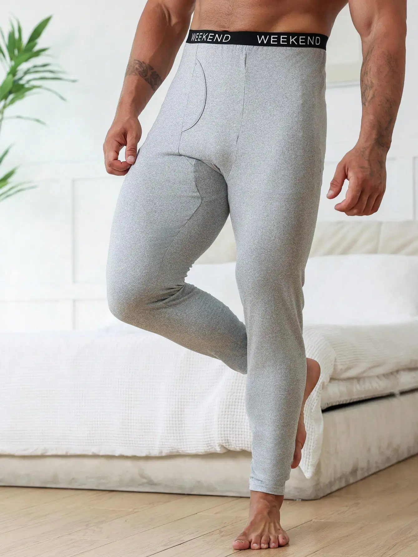 

Мужские компрессионные термокальсоны однотонного серого цвета для осени и зимы