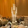 결혼식을위한 20 세트 아크릴 Candelabras 센터 피스 이벤트 맞는 LED 양초에 대한 38.5 인치 클리어 8 팔 촛대 홀더 4