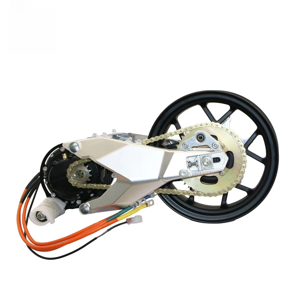 Hot selling：14X3.5inch 138 3000W 70H72V 100-110kph Double Shock Mid Drive Motor Assembly for Electric Motorcycles