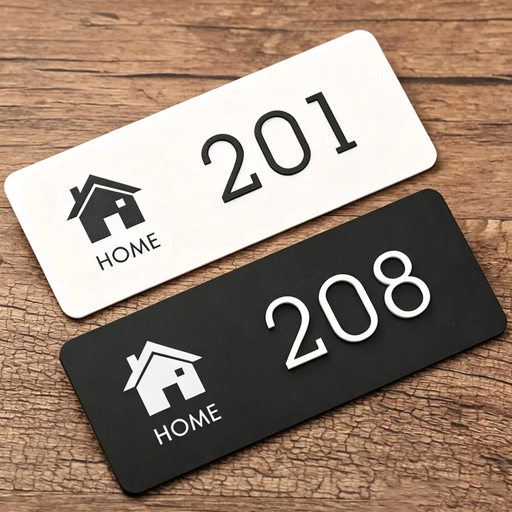 Modern Acrylic House Number Address Plaque For Outside Apartment Villa Home Hotel Custom Door Number Sticker Door Plates