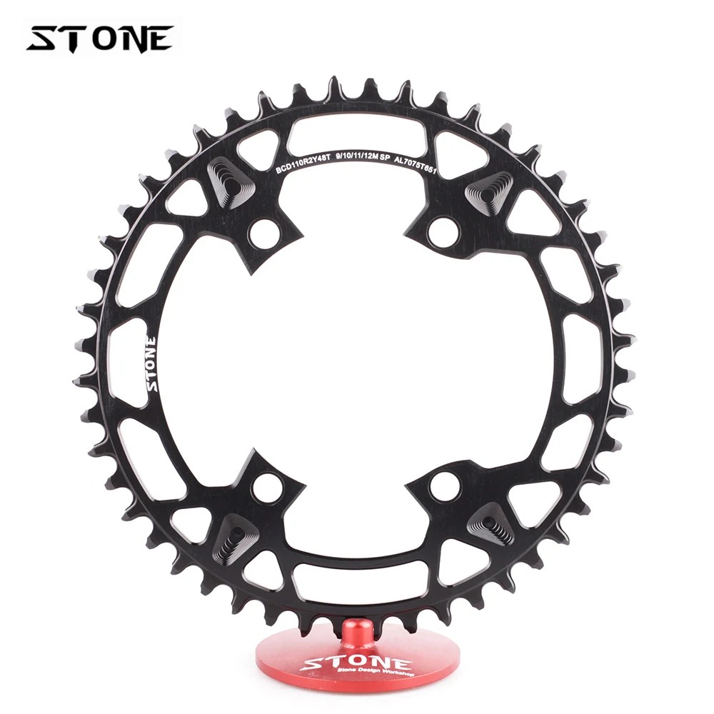 Stone Road Bike Single Circle Chainring BCD 110mm Chain Ring 4 Bolts for R7100 Ultegra R8100 Dura Ace R9200 Cranks Chainwheel