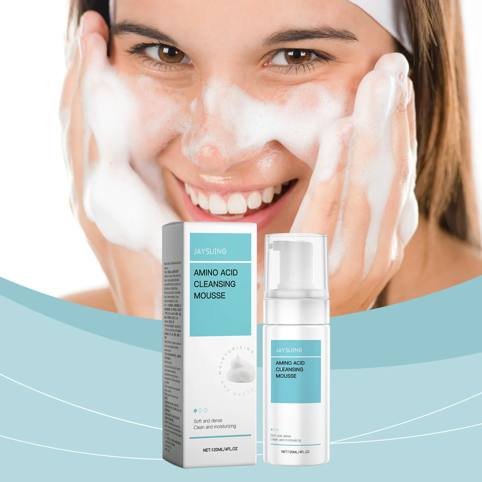 Amino Acid Cleanser Mousse Face Gently Cleanses, Hydrates and Moisturizes Facial Skin Repairing Cleanser