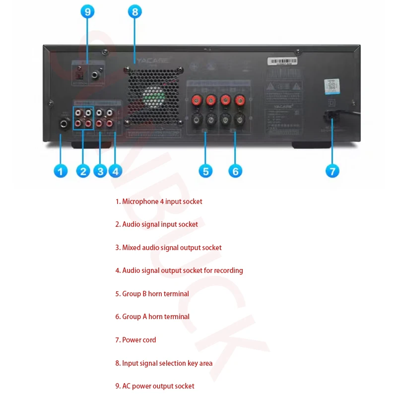 Sunbuck KM-9 المهنية KTV عالية مكبر كهربائي المنزل كاريوكي عالية الطاقة 2.1 Cchannel بلوتوث مكبر صوت استيريو الصوت
