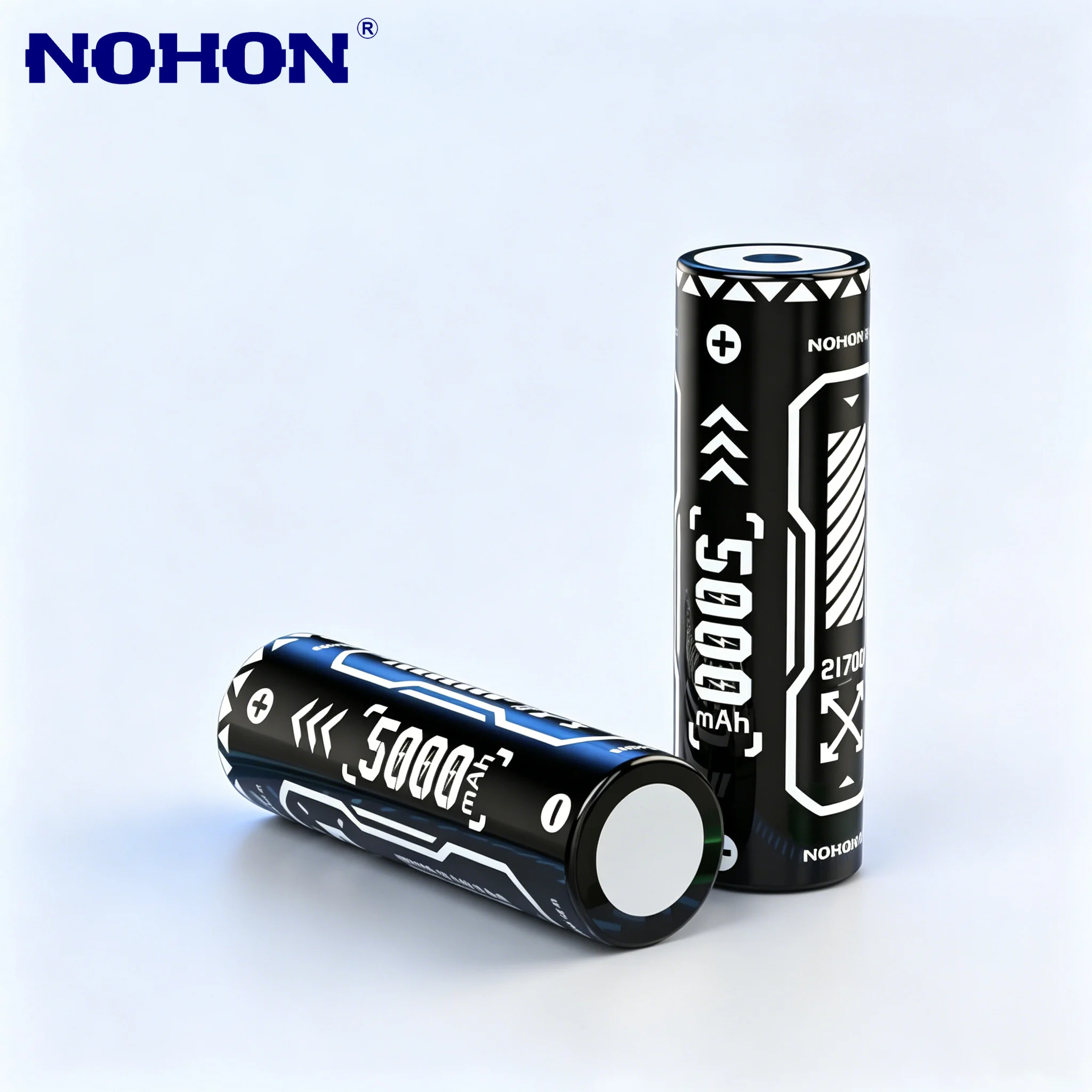 NOHON Original 21700 Li-Ionen-Akkus 5000mAh 21700 Batterie für LED-Leuchten Taschenlampen Solarleuchten Fernbedienungen