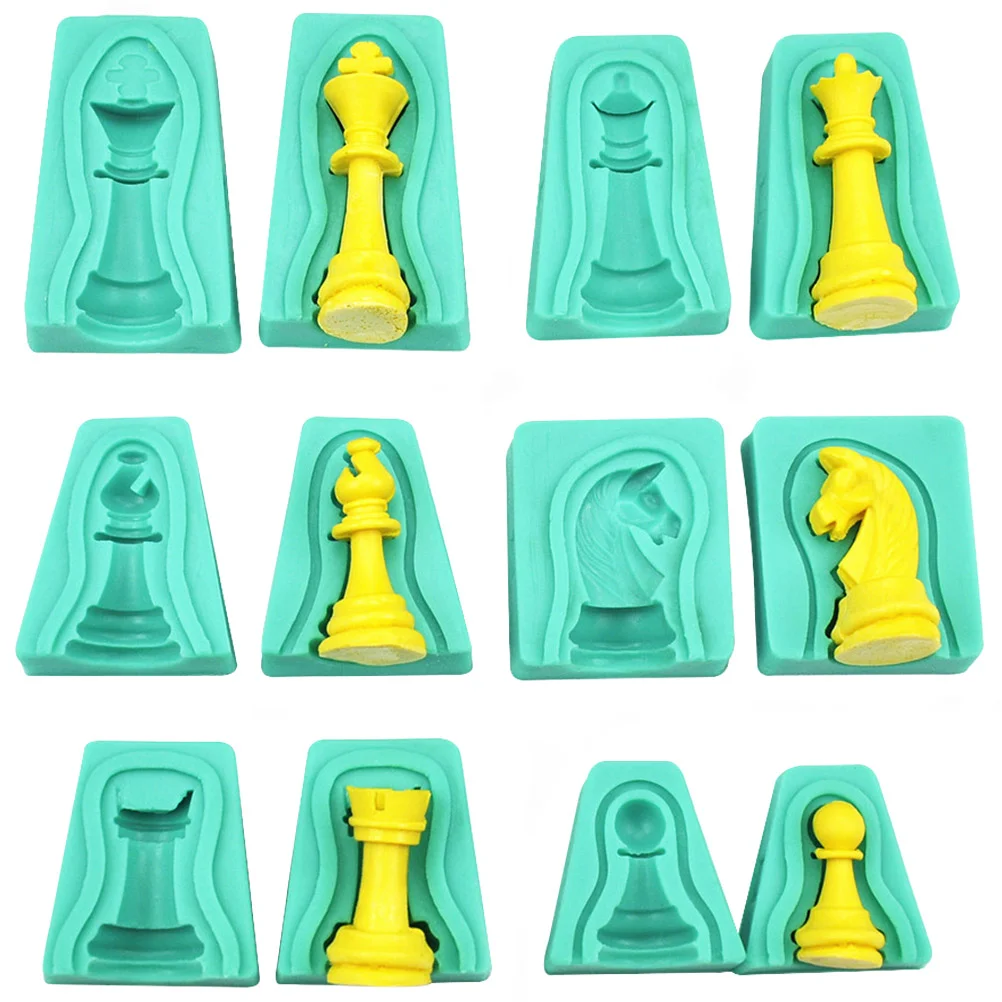 

12 Pcs Chess Cake Mold Silicone Baking Molds Heart Shaped 3D Non Stick Flexible Custom Patterns Chocolate Candy