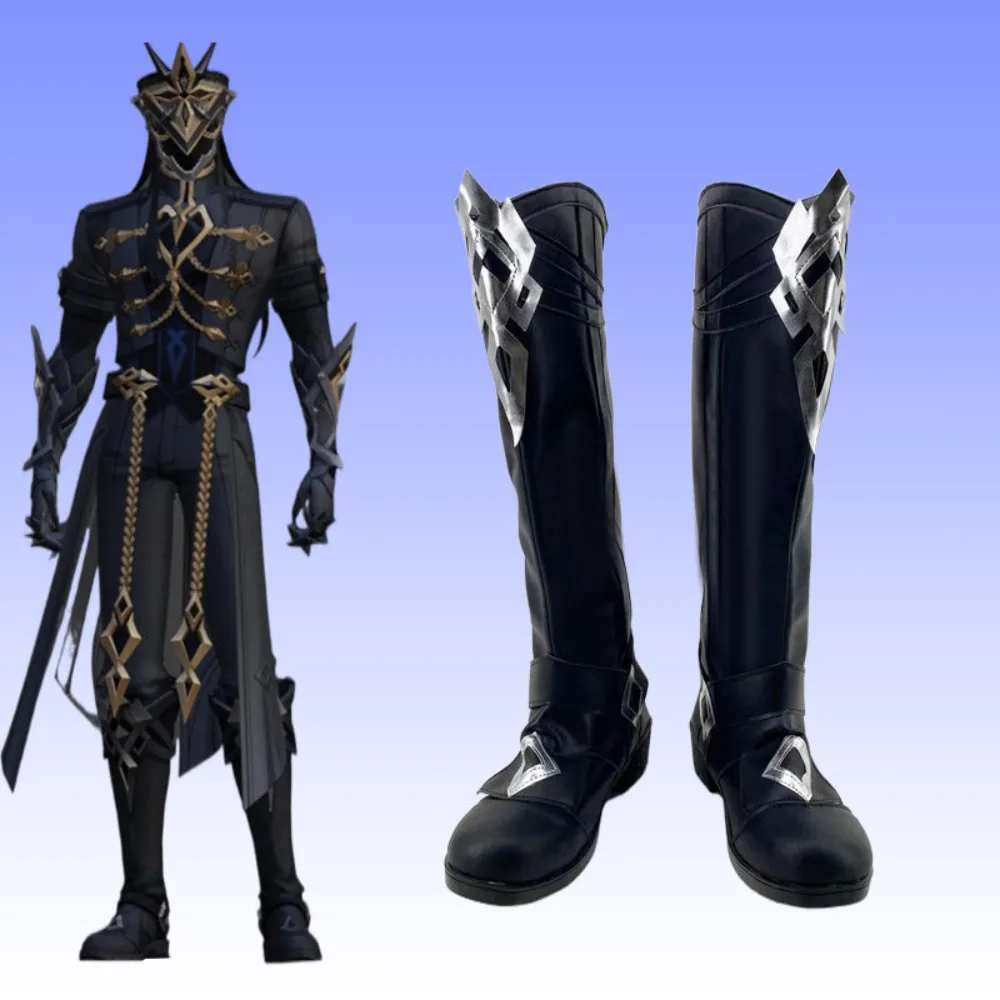 Genshin Impact Fatui Harbinger Il Capitano Cosplay Shoes The Captain Combat Boots Men Halloween Carnival Party Props Custom