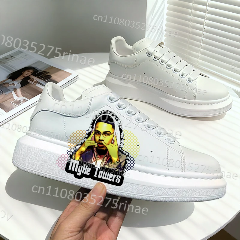 

Myke Towers для взрослых и детей, белые баскетбольные кроссовки для мужчин и мальчиков, модные повседневные кроссовки из натуральной кожи для кампуса, размер 35-44