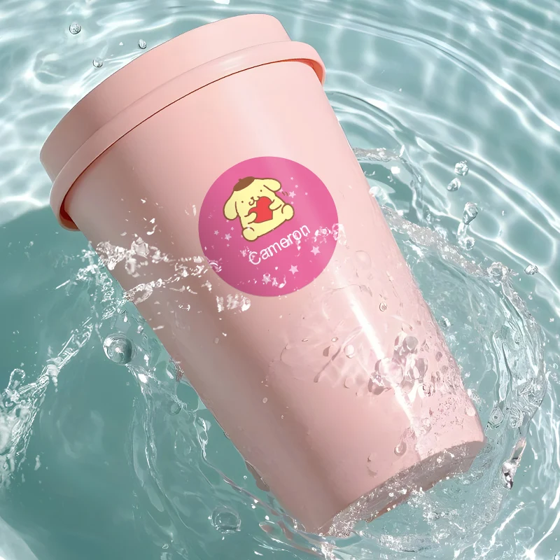 ملصقات اسم Pompompurin المخصصة للعودة إلى اللوازم المدرسية - ملصقات شخصية عصرية لامعة مقاومة للماء لهدايا عيد الميلاد #5