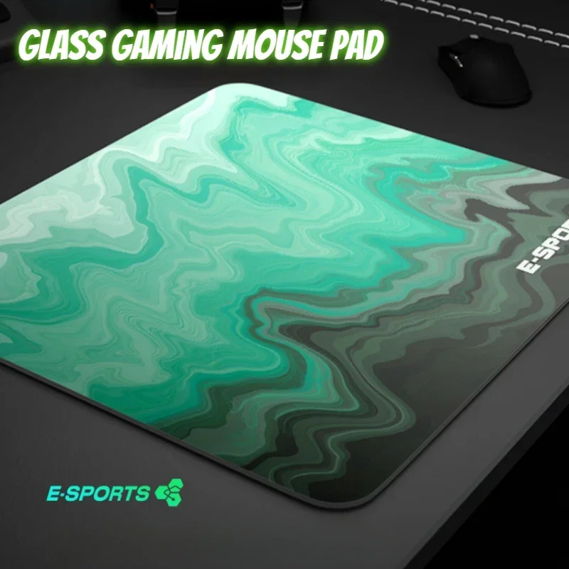 ECHOME Upgrade Glass Gaming Mouse Pad for FPS Game Desk Mat Computer Office Smooth Desk Pad Mousepad Gaming Accessories Gift