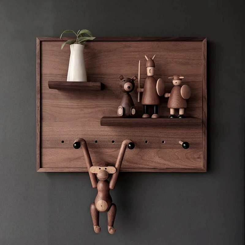 Walnut Media Box Cover Decorative WiFi Panel for Electrical Meter & Weak Current Box Modern Wall Organizer Home Decor Solution