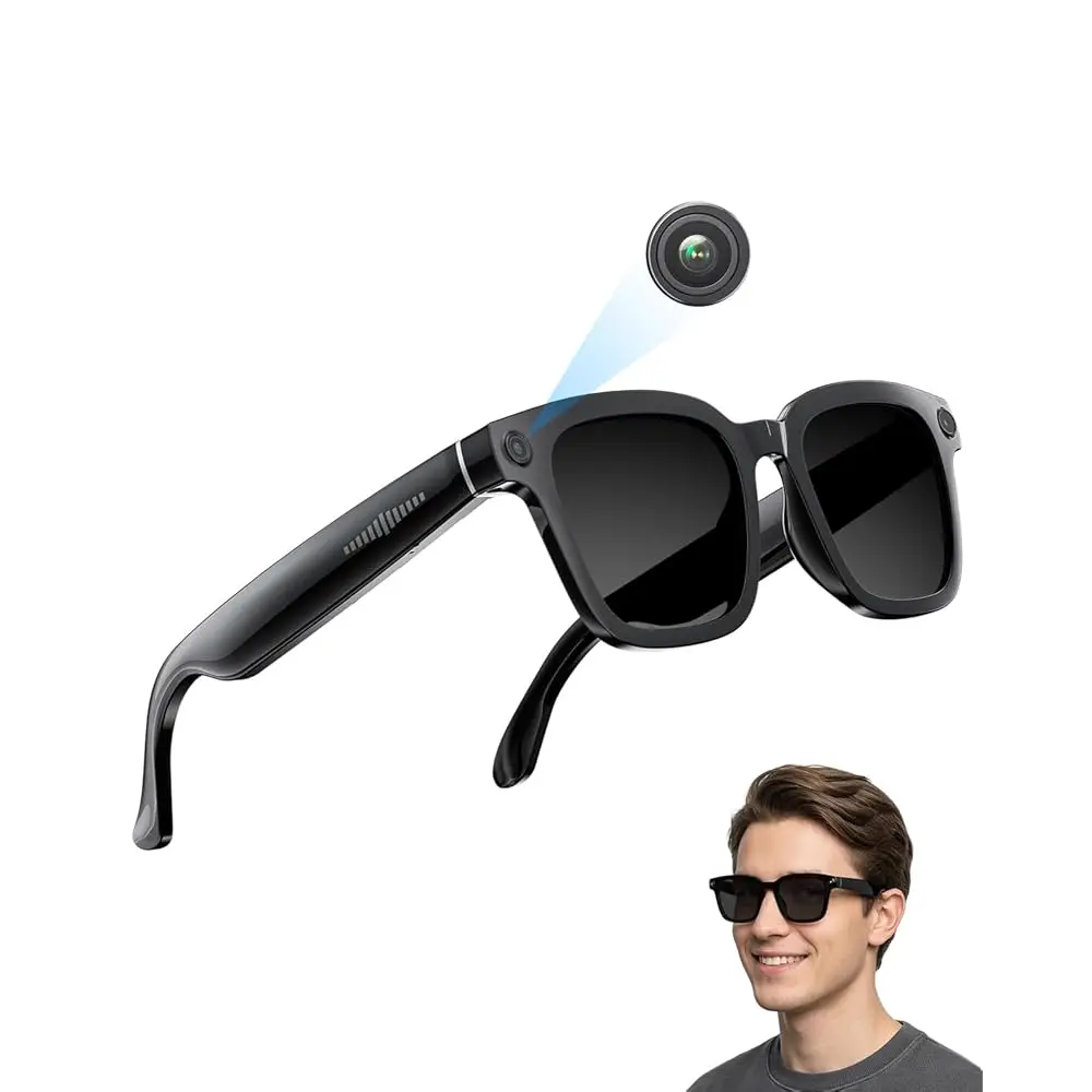 

Ailexpress-Free Shipping-2026 AI Smart Glasses with Camera and Bluetooth, 8MP 32GB 1200P HD Camera Glasses Supports Photo/Video/