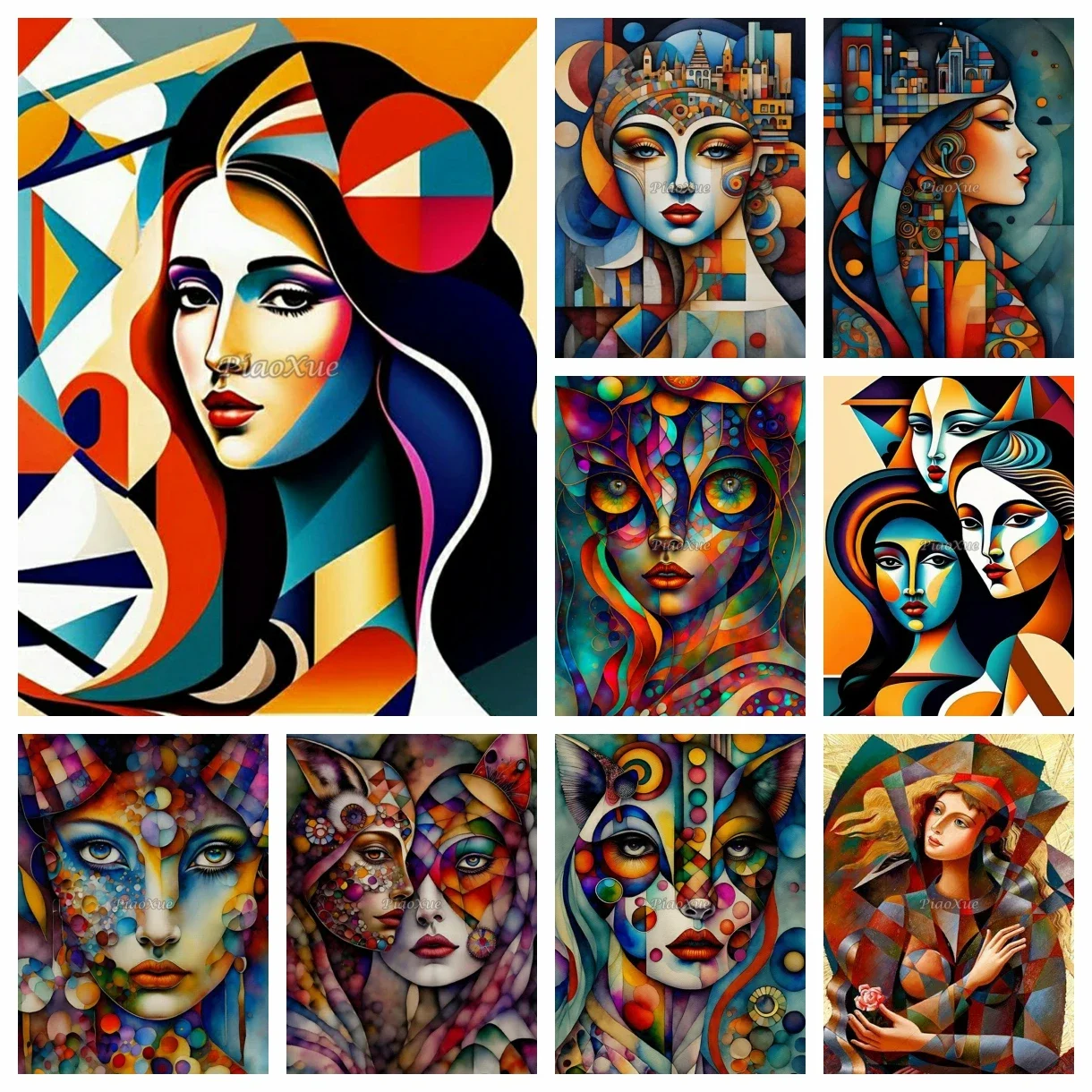 

Новая абстрактная женская алмазная живопись граффити искусство 5D DIY Алмазная вышивка крестиком комплект мозаика портрет искусство домашний декор хобби