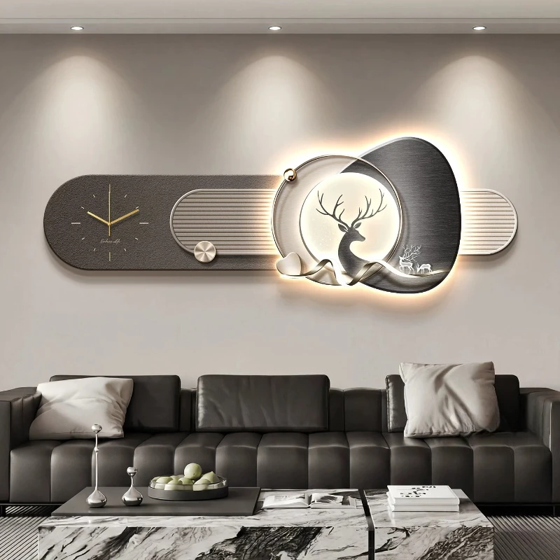 

Modern Creative LED Wall Clock Lamps Mural Lighting Corridor Living Room Entrance Silent Clock Indoor Reloj Watch Room Decor