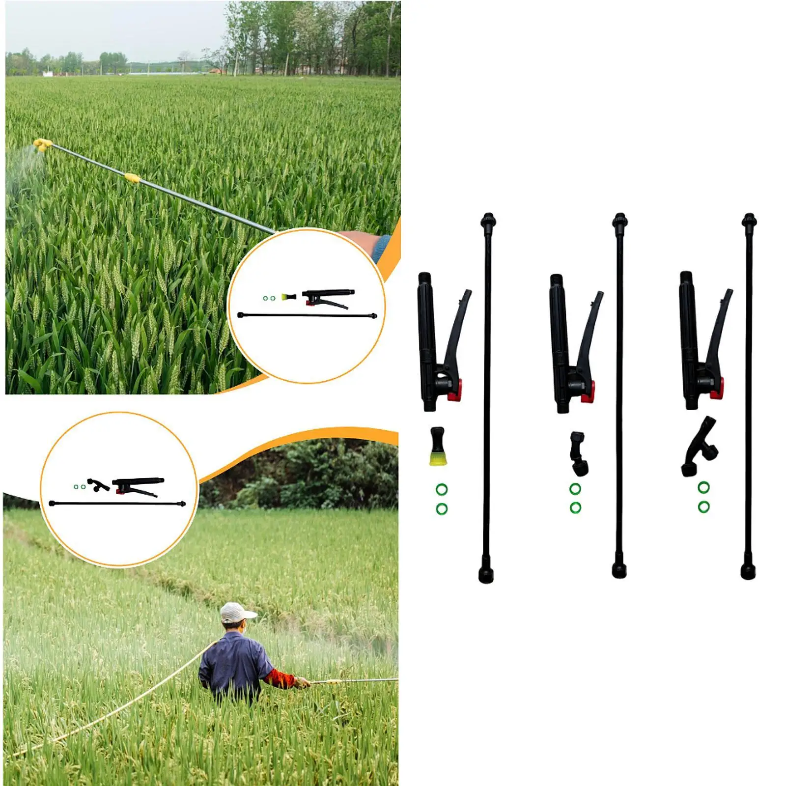 عصا رش الري، فوهة رش بلاستيكية متينة للحديقة، قضيب مرن لغسيل السيارات ورش النباتات