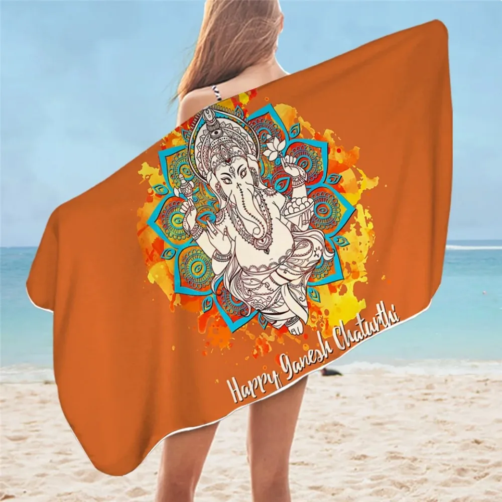 BeddingOutlet Elephant Bath Towel Bathroom Microfiber Mandala Beach Towel for Adult Bohemian Hippie Shower Toalla