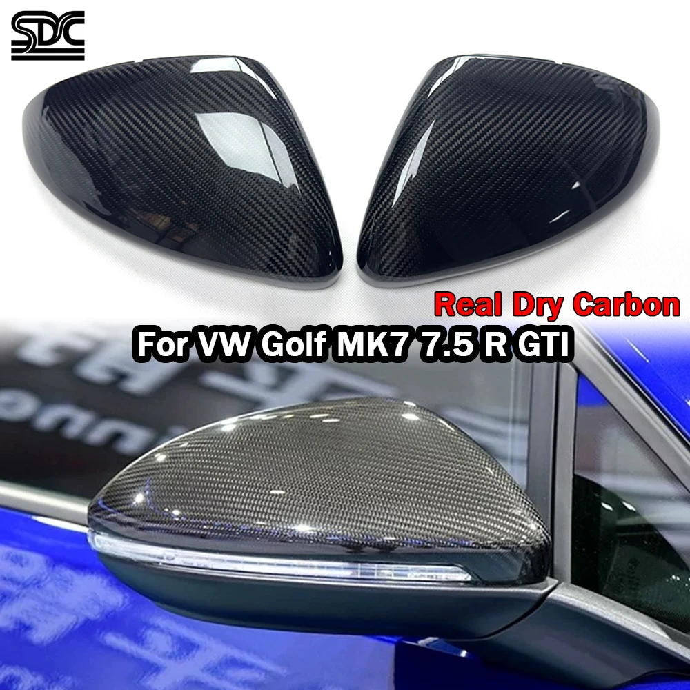 

Real Dry Carbon Mirror Cover Replacement For VW Golf MK7 MK7.5 GTI R-Line Prepreg Dry Carbon Fiber Mirrorcaps 2 Pcs/set