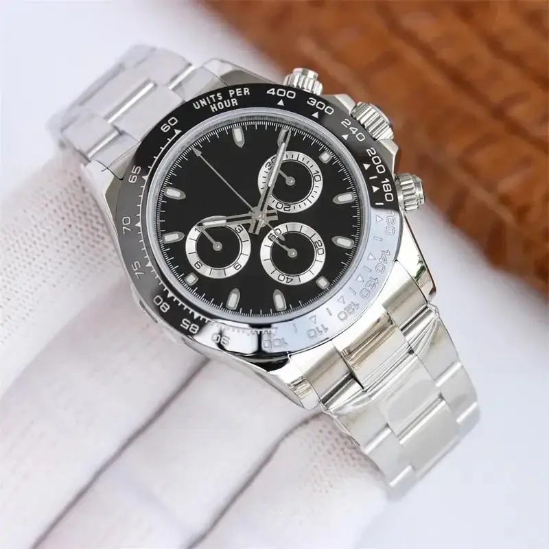 

Роскошные мужские автоматические механические часы с браслетом из нержавеющей стали, черно-синим керамическим безелем и сапфировым стеклом.