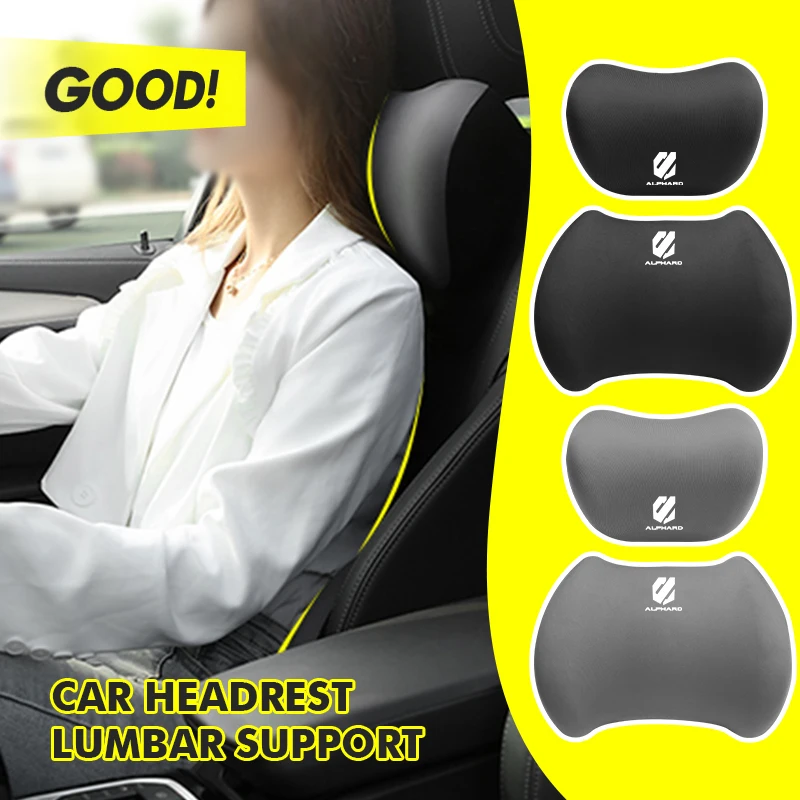 Car Lumbar Support Headrest Double Concave Arc Comfort Pillow For Toyota Alphard Vellfire 10 20 30 Series 2020 2021 2022 2023