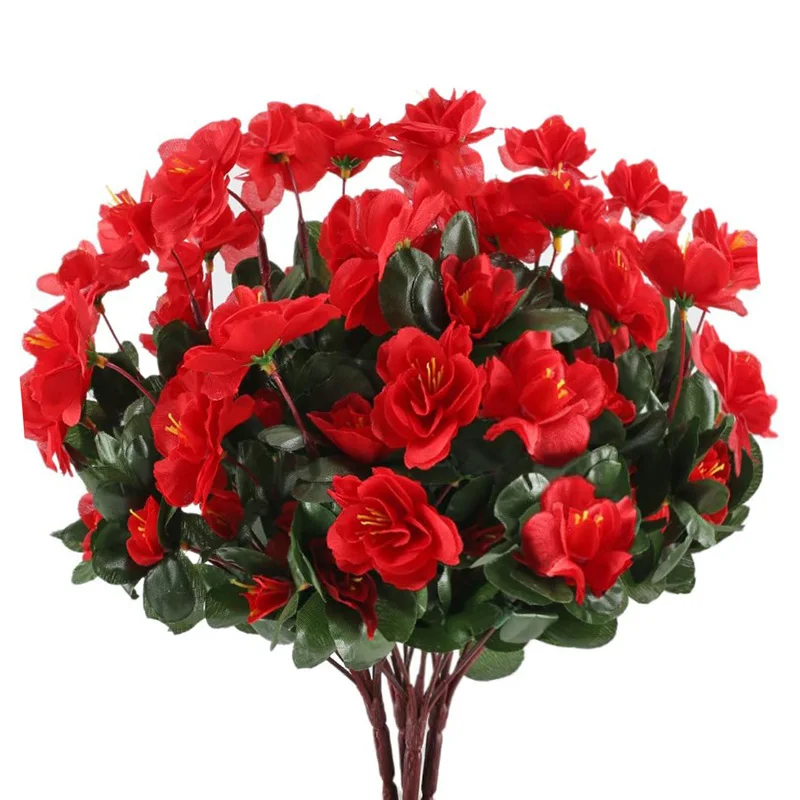 

1/4pcs Artificial Silk Azalea Flowers for Home Garden Indoor Outdoor Decoration Wedding Party Table Christmas Decor Rose Bouquet
