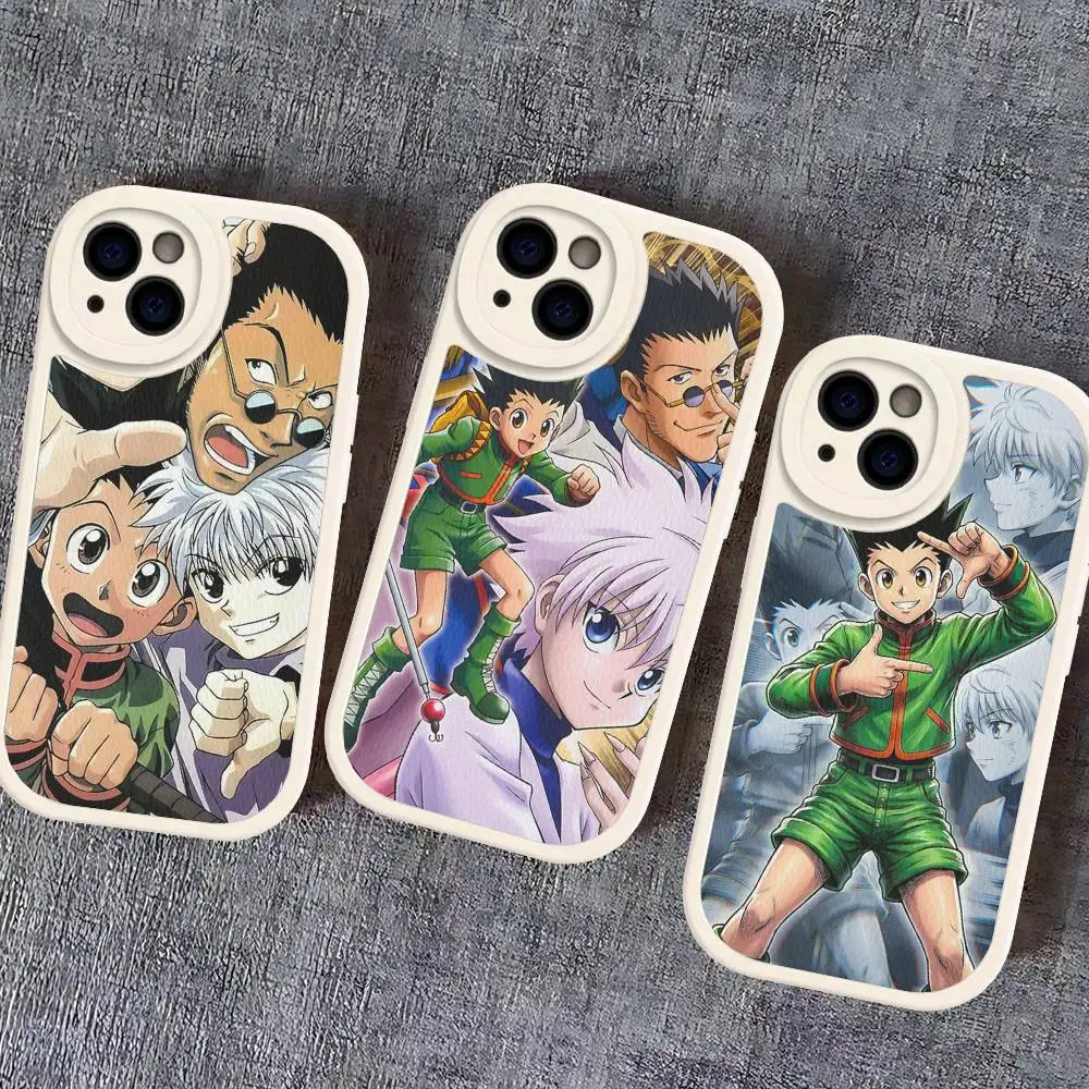 H-Hunter X Hunter Japanese Classic Anime For IPhone 16 15 14 13 12 11 Pro Max Plus Shockproof Leather Soft Phone Cover