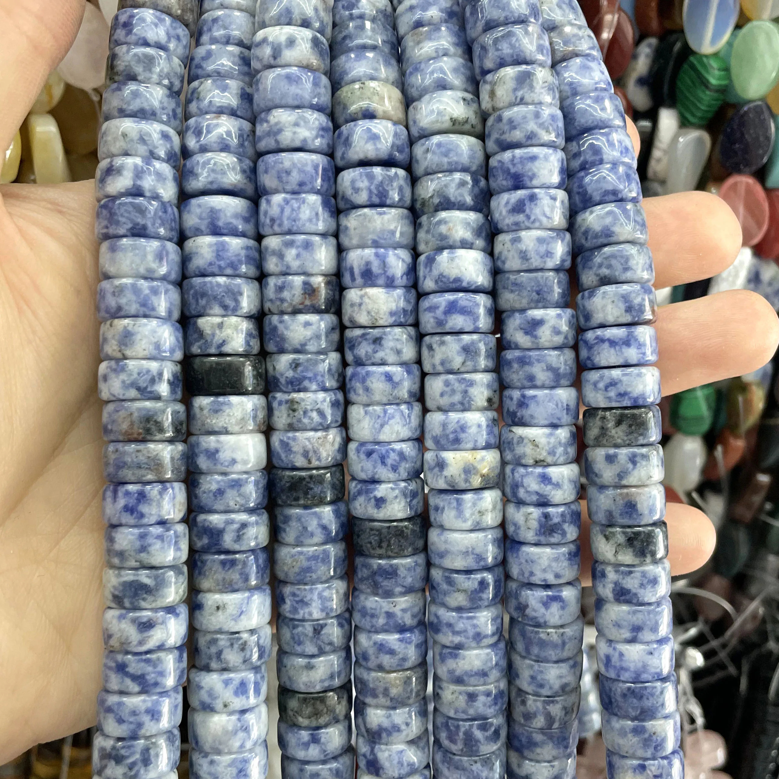 6X12MM Naturstein-Achate, Tigerauge, Quarz, Türkis, lose Spacer-Perlen für die Schmuckherstellung, DIY-Armbänder, Halsketten-Zubehör – Detail 15