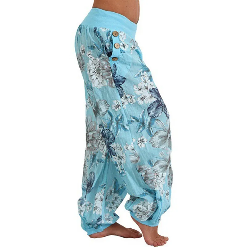 Krisnanas 11 Colors S-3xl Printed Women Pants 2025 Lazy Elastic Waist Full-length Comfort Wide-leg Pant Woman's Clothes 72819