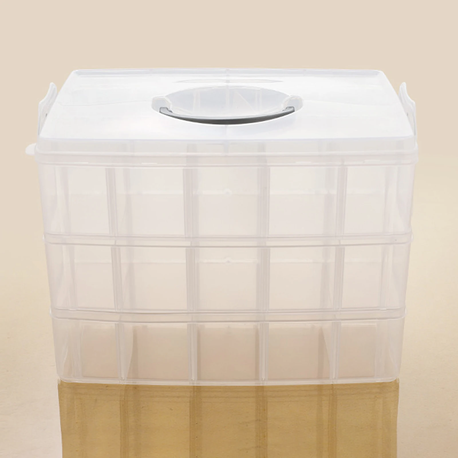 3 Tier Sundries Organizer Box Detachable 30 Grids Large Capacity Storage Case Stackable Multifunction for Home Storage