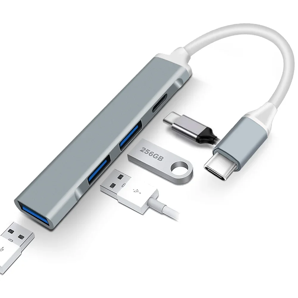 

USB C-концентратор 3.0 Type C 3.1 USB 4-портовый мульти-сплиттер-адаптер для ПК Pro 13 15 Pro Компьютер