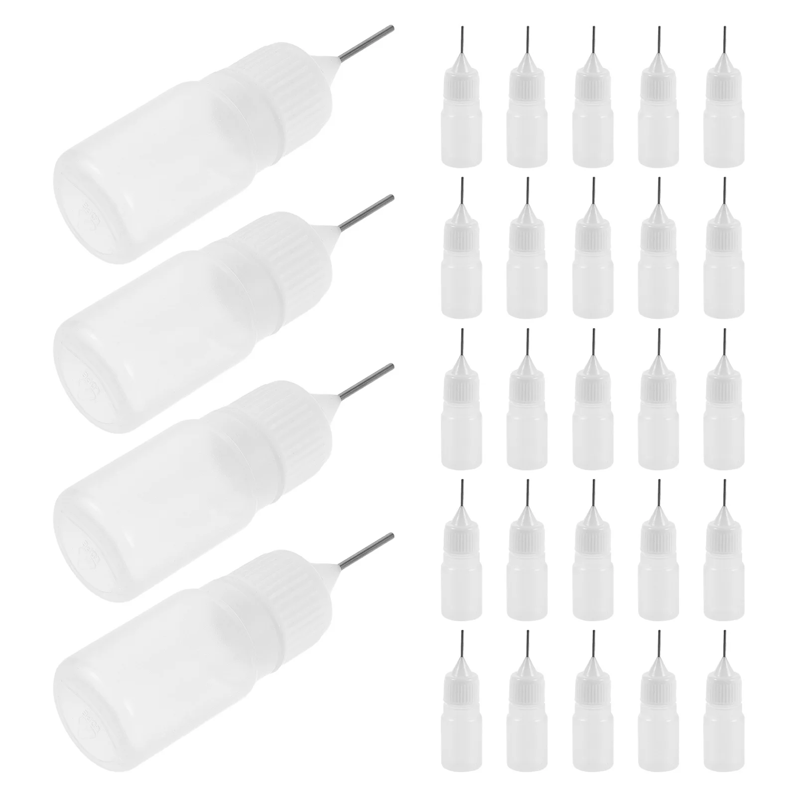 Bottiglie di colla a punta fine da 50 pezzi da 5 ml per la lavorazione Dispenser di precisione per applicatore da spremere ricaricabile trasparente per carta per nail art