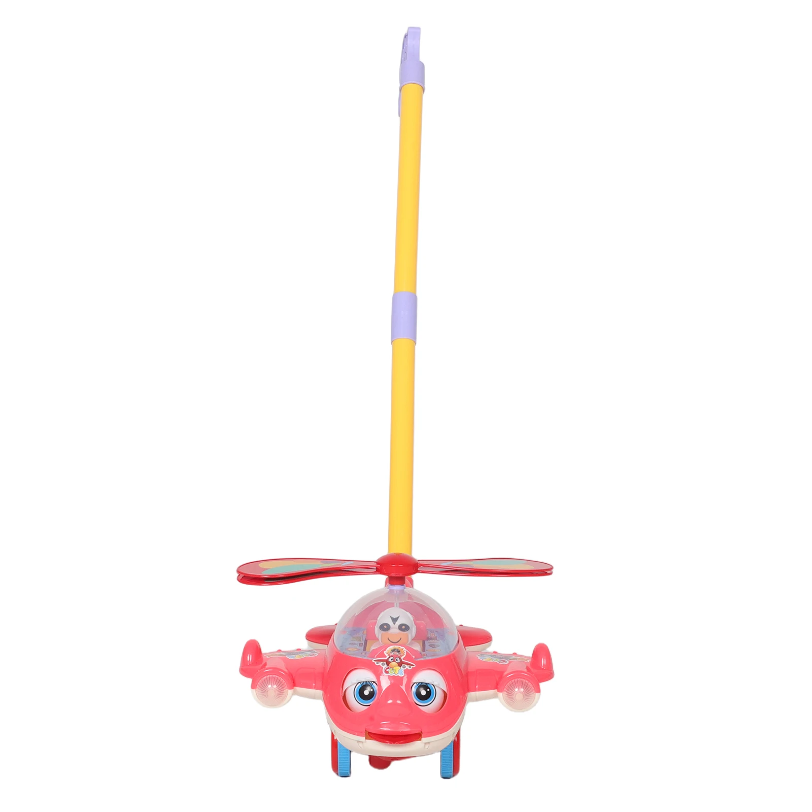 

Adjustable Height Single Rod Baby Walking Toy Whistle Foldable Lightweight Toddler Push Cart Activity Walker Learning Kids