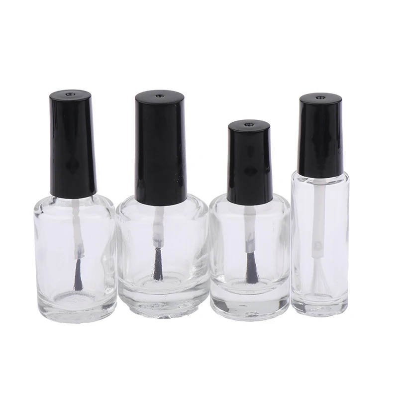 Bouteille de vernis à ongles africain avec bouchon en plastique, bouteille de gel à ongles, récipient avec couvercle, pinceau de maquillage, bouteille de gel à ongles, 5ml, 10ml, 15ml