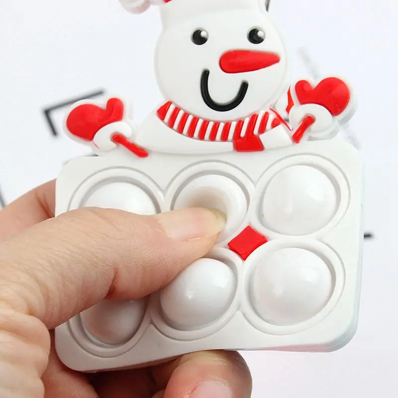 4 قطعة المفاتيح عيد الميلاد فنجر فقاعة المفاتيح الهدايا حلية حفلة عيد الميلاد ديكور الأطفال الكبار هدايا السنة الجديدة حقيبة الحشو #6