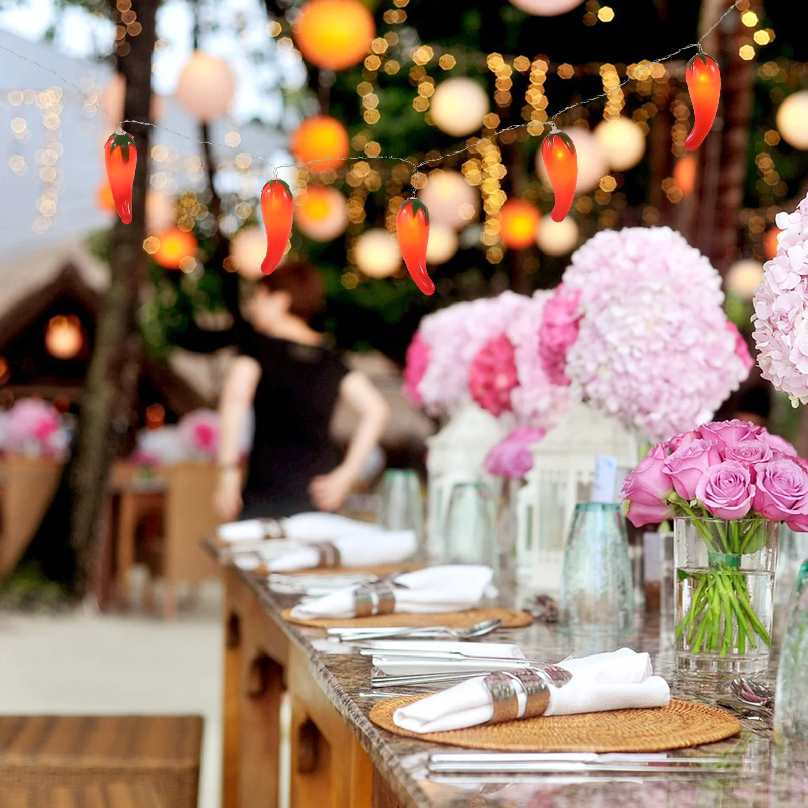 

54Ft 10 Leds Chili Lights String Warm White Long Wire Bendable LED Lights for Window Garden Wedding Party Decoration