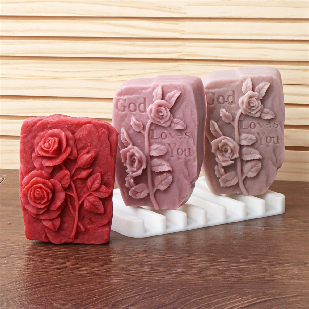 Round Rose Soap Silicone Mold Valentine\'s Day Flower Soap Mold DIY Peony Tulip Rose Plaster Candle Mold Valentine\'s Day Gift