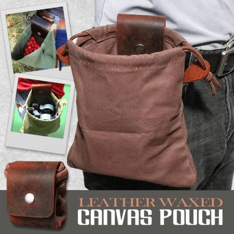 Bolsa de lona encerada de cuero para herramientas de jardín, bolsa de herramientas de jardín de mano, bolsa de recolección de lona para exteriores,