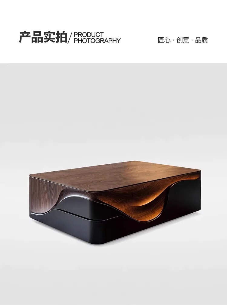 

HHHHS Квадратный чайный столик из цельного дерева, креативный легкий роскошный маленький чайный столик высокого класса