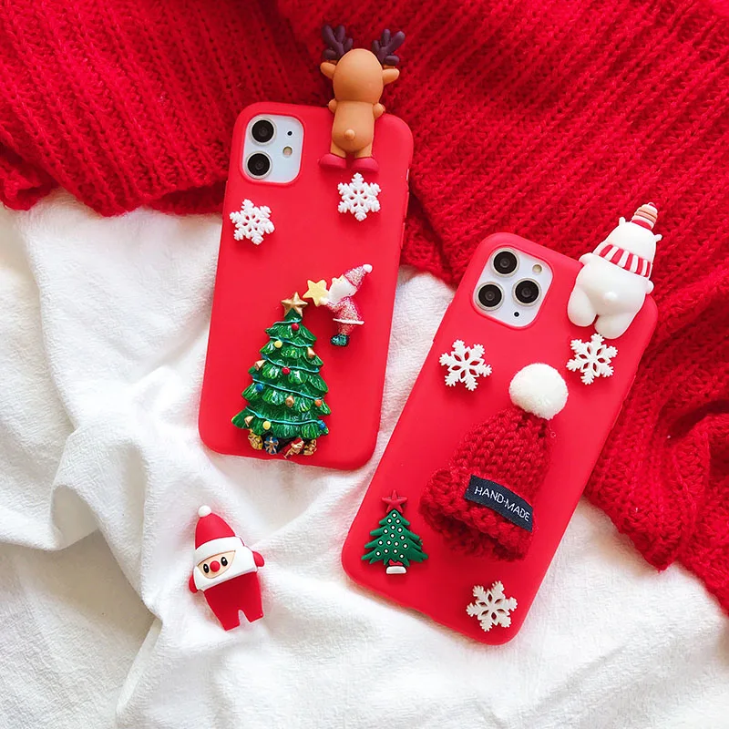 DIY Christmas Tree Hat  Deer Tpu Case For Samsung S23 S20 FE S21 Plus S22 Ultra S10 Galaxy A53 A52 A32 A33 Note 20 10 Lite Cover