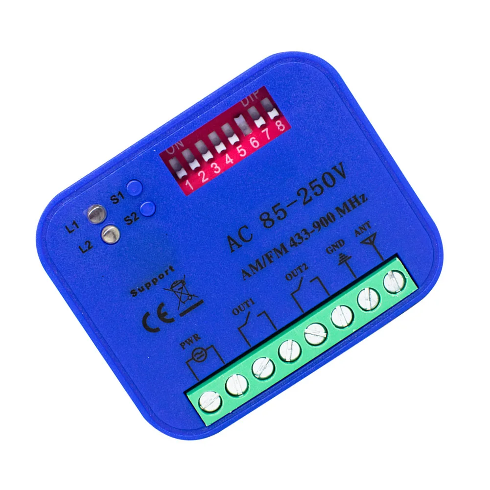 Smart On Off Switch Blue Garage Door Receiver APP Remote Control Fixed rolling learning Code Compatible 280-915MHz