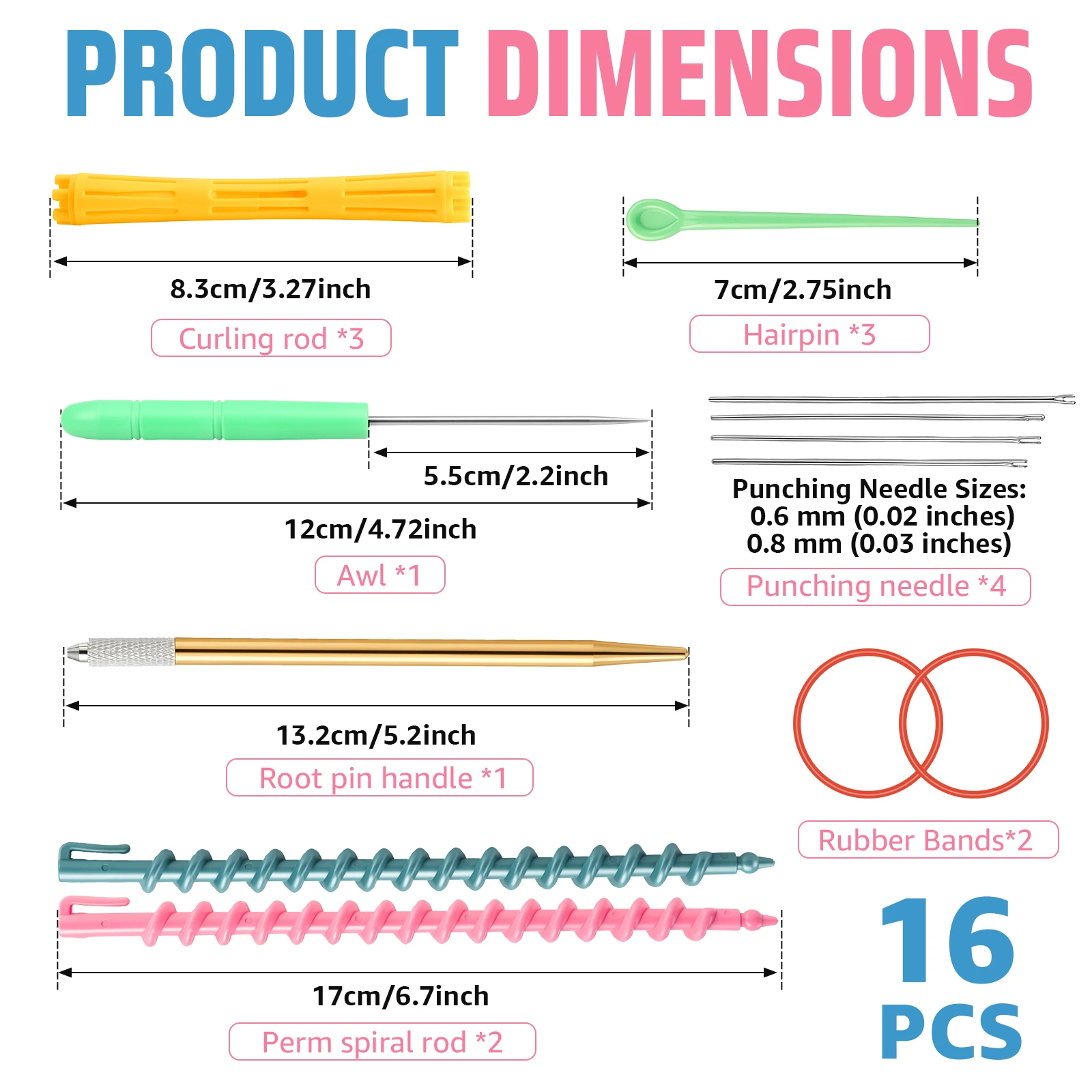 Doll Hair Rerooting Tool Kit with Metal Handle Replacement Needle Owl Perm Spiral Rod Hair Curling Rod Dolls Hair Making Tools