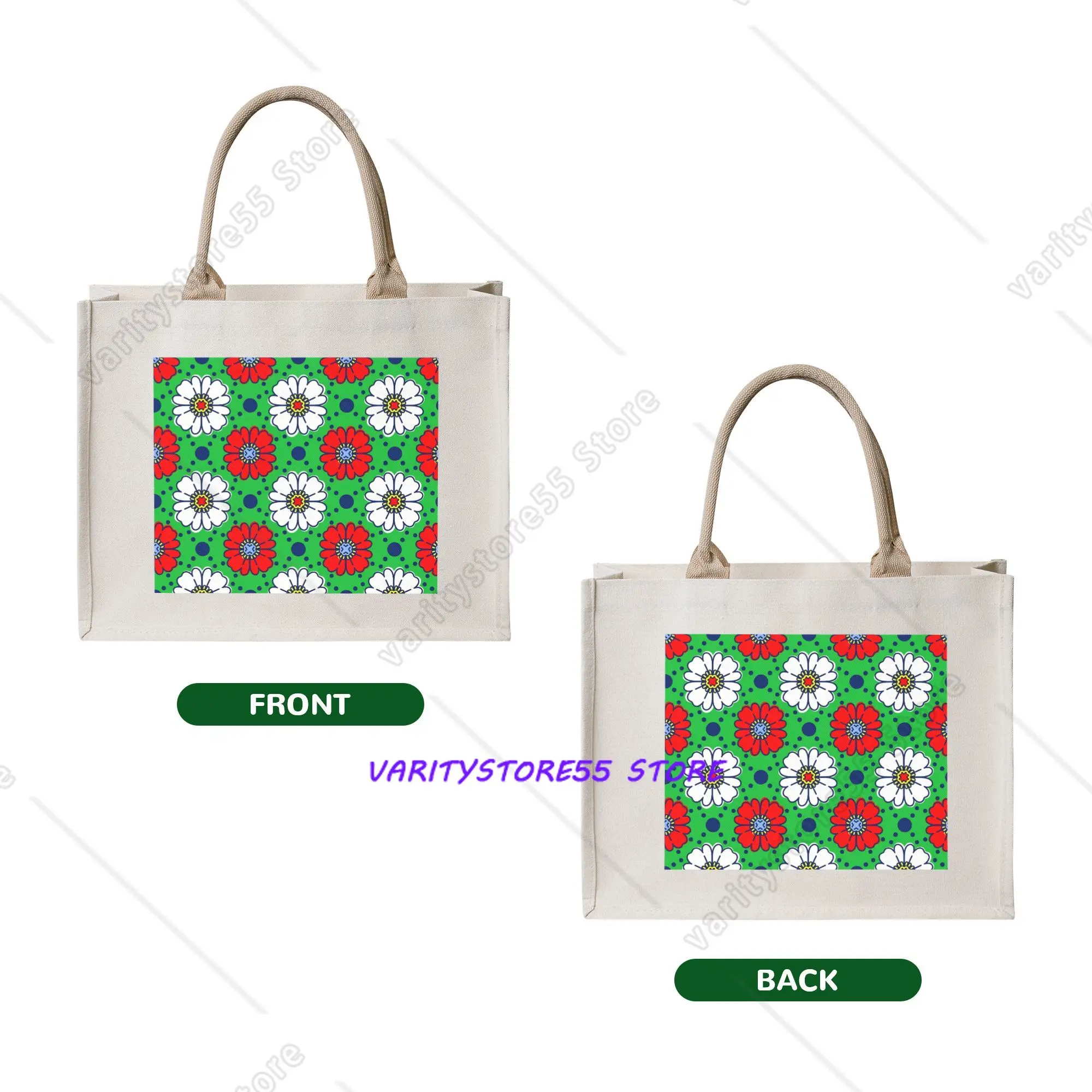 Kawaii Print Checkered Plaid Daisy Flowers  Shopping Tote Bags Portable Shopper Shoulder  Handbag