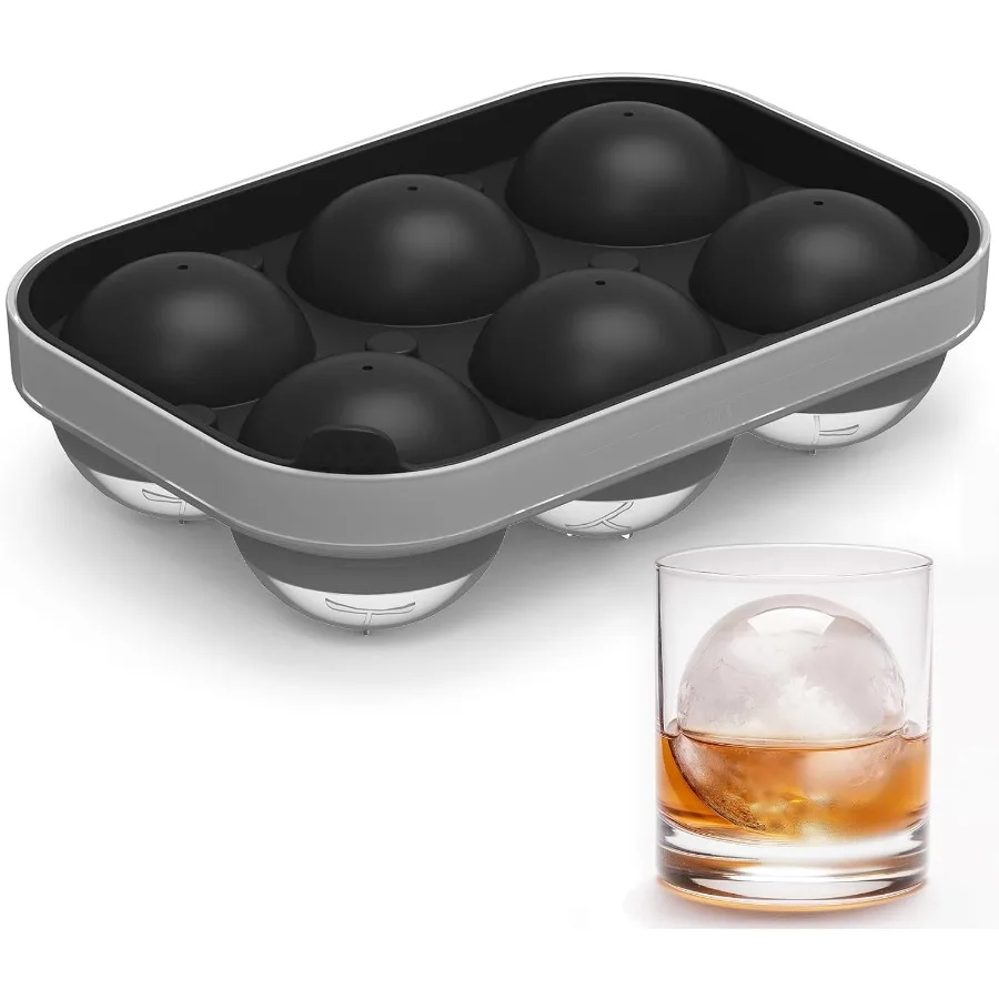 

2.5ih Spherical Ice Ball Tray For Whiskey Big Ice Fre Mold for Cocktails Easy Fill In and Release Ice Cube Mold Durable andReus