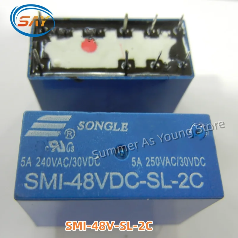 100% New Original  1pcs/lot New Original relay ALDP105 ASMI-48V-SL-2C SMI-48VDC-SL-2C SMI-DC48V-SL-2C 8PINS 5A 48VDC Power Relay