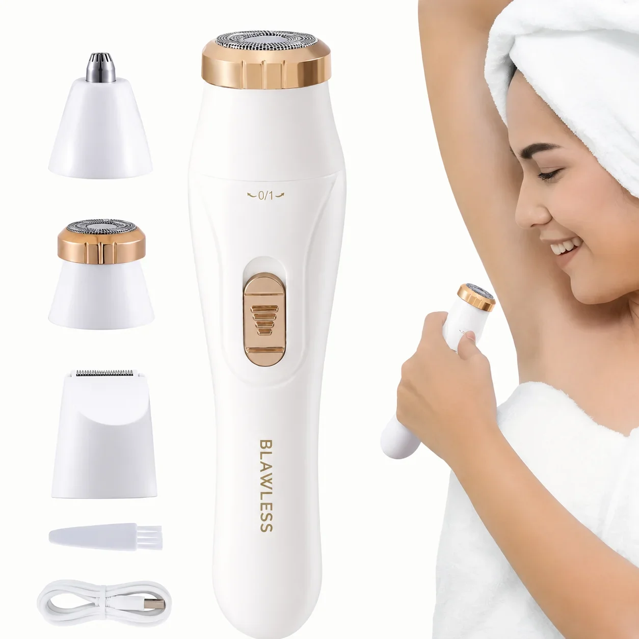 Electric Hair Trimmers for Women Waterproof Razor Painless Private Body Hair Removal Device Shaver Bikini Arm Leg Face Shaving